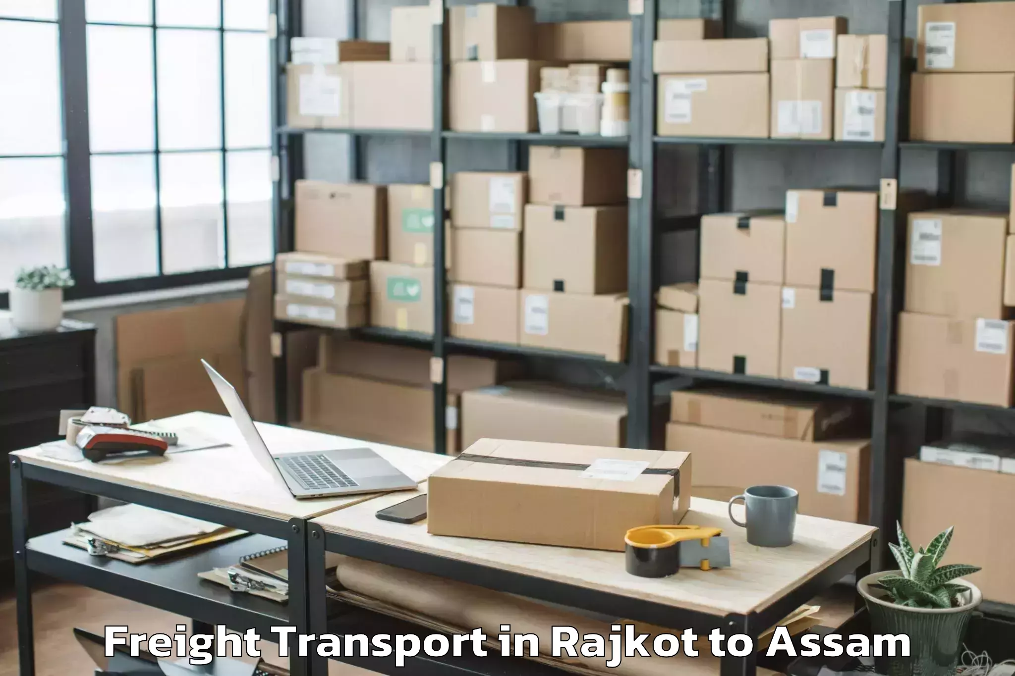 Reliable Rajkot to Marigaon Freight Transport